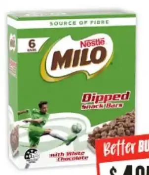 IGA Nestlé Milo Dipped Snack Bars 6 Pack offer