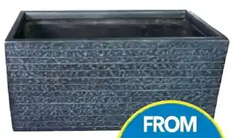 textured rectangular fibreclay pot
