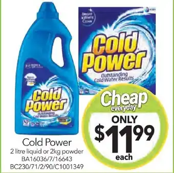 Cheap as Chips Cold Power 2 litre liquid or 2kg powder offer
