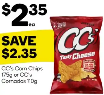 Woolworths CC's Corn Chips 175g or CC's Cornados 110g offer