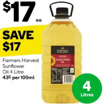 Woolworths Farmers Harvest Sunflower Oil 4 Litre offer