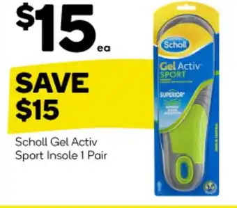 Woolworths Scholl Gel Activ Sport Insole 1 Pair offer