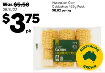 Woolworths Australian Corn Cobbettes 425g Pack offer