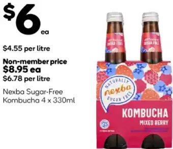 Woolworths Nexba Sugar-Free Kombucha 4 x 330ml offer