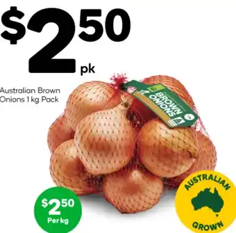 Woolworths Australian Brown Onions 1 kg Pack offer