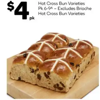 Woolworths Hot Cross Bun Varieties Pk 6-9 offer