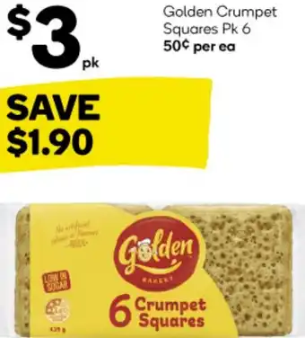 Woolworths Golden Crumpet Squares Pk 6 offer