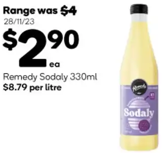 Woolworths Remedy Sodaly 330ml offer