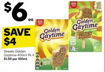 Woolworths Streets Golden Gaytime 400ml Pk 4 offer