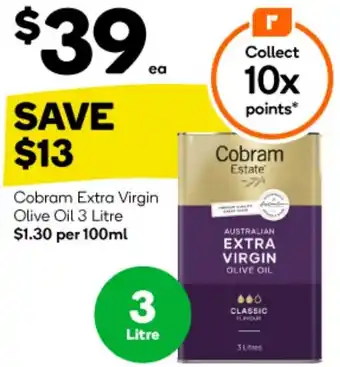 Woolworths Cobram Extra Virgin Olive Oil 3 Litre offer