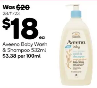 Woolworths Aveeno Baby Wash & Shampoo 532ml offer