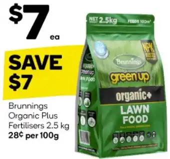 Woolworths Brunnings Organic Plus Fertilisers 2.5 kg offer