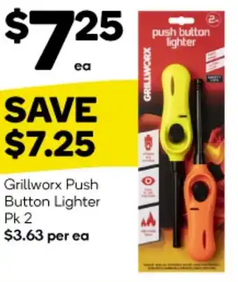 Woolworths Grillworx Push Button Lighter Pk 2 offer