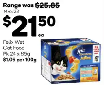 Woolworths Felix Wet Cat Food Pk 24 x 85g offer