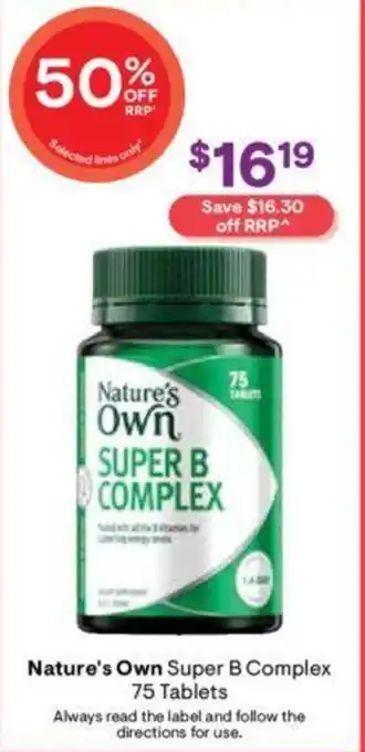 Discount Drug Stores Nature's Own Super B Complex 75 Tablets offer