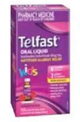 Discount Drug Stores Telfast Kids 6 Months+ Hayfever Allergy Relief Oral Liquid 150ml offer