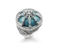 Bevilles Jewellery Thomas Sabo Cocktail Ring "Turquoise Karma Wheel" offer