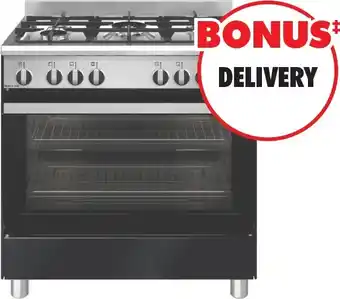 The Good Guys NEW Emilia 80cm Gas Upright Cooker - Black Gloss offer