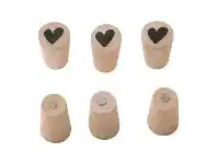 LivingStyles VTWonen Wooden Cone with Heart Magnet Set, 6 Piece, Natural offer