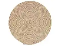 LivingStyles Hawaii Jute & Cotton Round Rug, 150cm, Natural / Cream offer