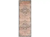 LivingStyles Legacy No.851 Bohemian Runner Rug, 300x80cm, Salmon / Midnight offer