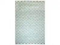 LivingStyles Parker Handwoven Chevron Cotton Rug, 290x190cm, Turquoise / White offer