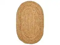 LivingStyles Kaza Handwoven Oval Jute Rug, 170x120cm, Natural offer