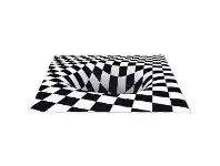 LivingStyles Boutica 3D Illusion Print Rug, Checkered Hole, 160x110cm offer