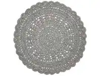 LivingStyles Hooks Hand Knotted Modern Round Wool Rug, 100cm, Silver offer