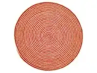 LivingStyles Kaza Handwoven Round Cotton & Jute Rug, 150cm, Red / Natural offer