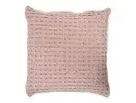 LivingStyles Waffle Plush Fabric Scatter Cushion, Blush offer