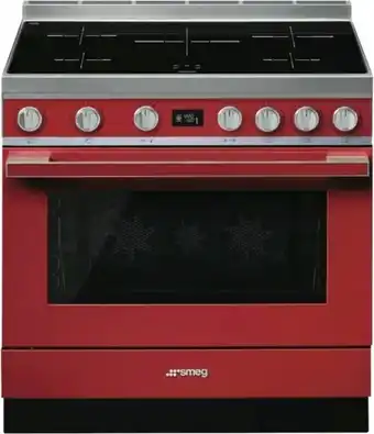 Smeg Portofino 90cm Induction Upright Cooker - Red