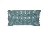 Butterfly Lace Fabric Lumbar Cushion, Blue