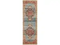 LivingStyles Legacy No.862 Bohemian Runner Rug, 400x80cm, Teal / Rust offer