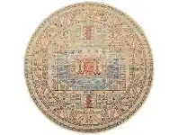 LivingStyles Legacy No.859 Bohemian Round Rug, 240cm, Cream / Turquoise offer