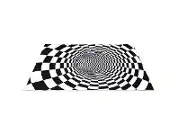 Boutica 3D Illusion Print Rug, Checkered Tunnel, 160x110cm