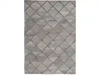 LivingStyles Panama Diamonds Hand Tuffted Wool & Viscose Rug, 230x160cm, Charcoal offer