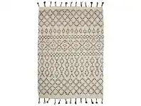 LivingStyles Loom Trellis Hand Knotted Wool Rug, 230x160cm, Ivory / Charcoal offer