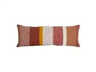 LivingStyles Almeria Cotton Lumbar Cushion, Red Multi offer