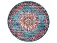 LivingStyles Radiance No.433 Bohemian Round Rug, 200cm, Marine / Fuchsia offer