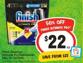 IGA Finish Quantum Ultimate Pro Dishwasher Tabs 32-34 Pack offer