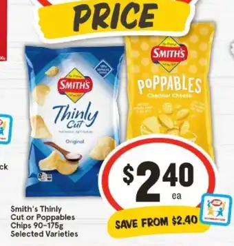 IGA Smith's Thinly Cut or Poppables Chips 90-175g Selected Varieties offer