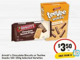 IGA Arnott's Chocolate Biscuits or TeeVee Snacks 160-250g Selected Varieties offer