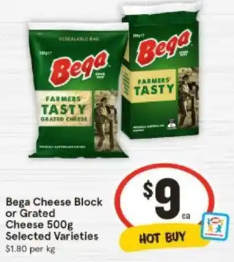 IGA Bega Cheese Block or Grated Cheese 500g Selected Varieties offer