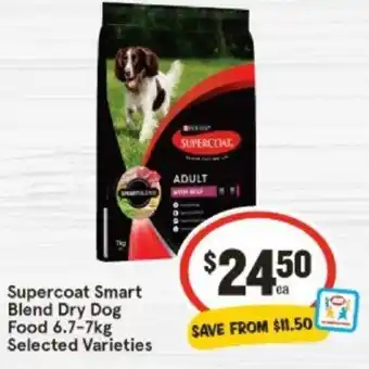 IGA Supercoat Smart Blend Dry Dog Food 6.7-7kg Selected Varieties offer
