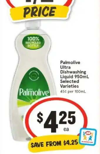 IGA Palmolive Ultra Dishwashing Liquid 950mL Selected Varieties offer