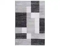 LivingStyles Kimberley Abstract Blocks Modern Rug, 150x80cm, Grey offer