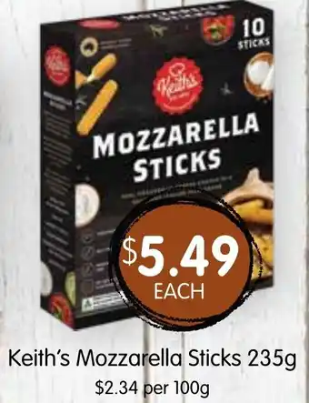 Spudshed Keith's Mozzarella Sticks 235g offer