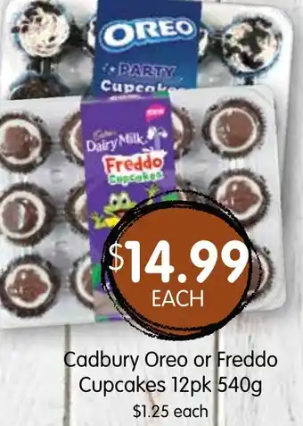 Spudshed Cadbury Oreo or Freddo Cupcakes 12pk 540g offer