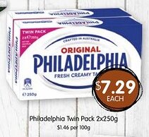 Philadelphia Twin Pack 2x250g